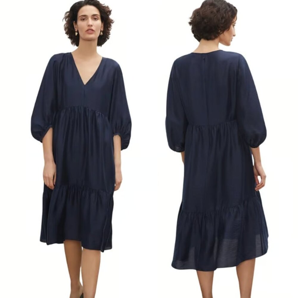 Club Monaco Easy Midi Tiered Dress